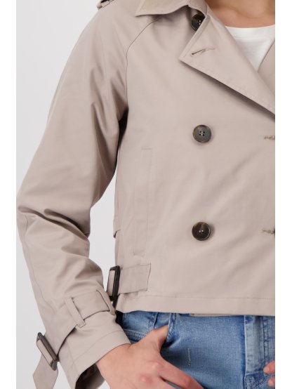 Kabát Monari 9052 béžový trench coat krátký