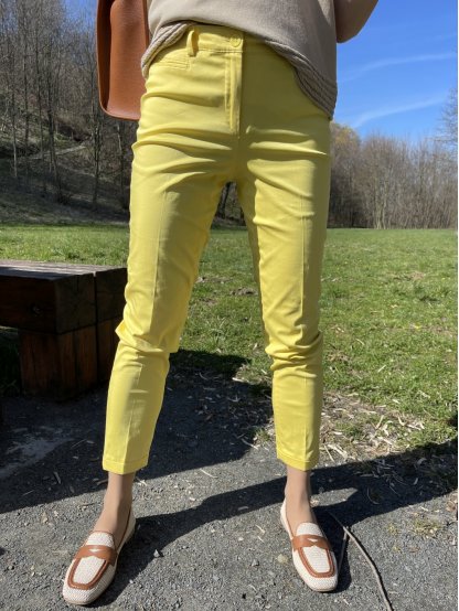 Kalhoty Atelier Gardeur Denise žluté cigaretový střih