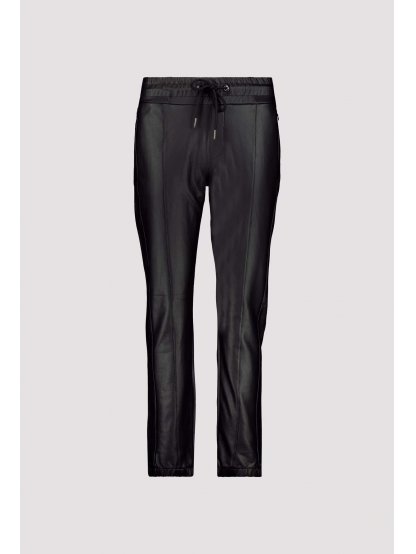 Kalhoty Monari 6097 černé kožené casual