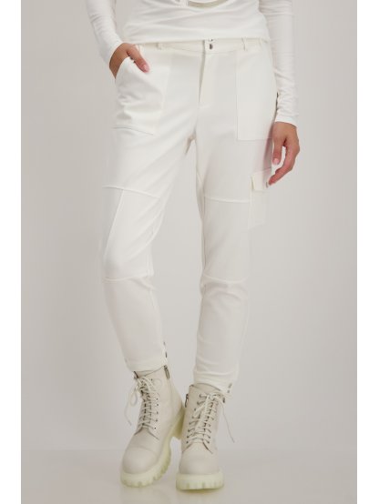 Kalhoty Monari 6112 off white bílé s kapsou