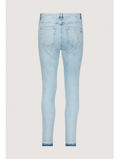 Kalhoty Monari 6763  džíny světle modré s kamínky