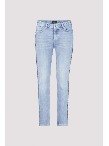 Kalhoty Monari 7766 světle modré džíny s aplikací