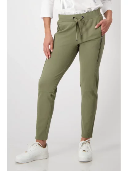 Kalhoty Monari 8044 khaki s elastickým pasem 