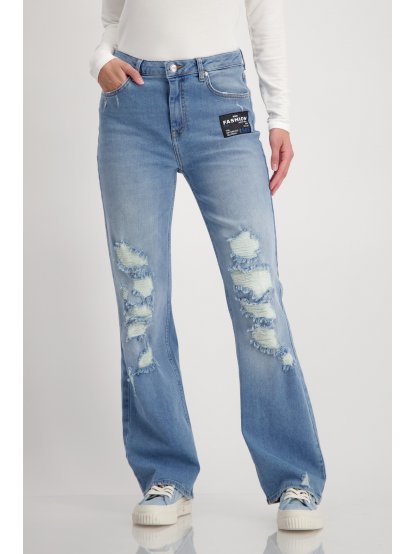 Kalhoty Monari 8368 široké džíny s efekty