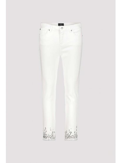 Kalhoty Monari 8395 bílé džíny s kamínky