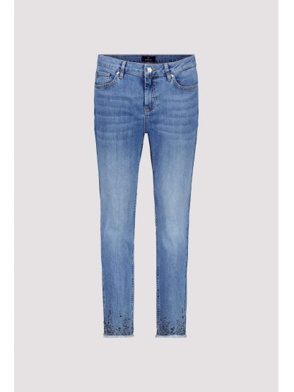 Kalhoty Monari 8393 světle modré džíny s kamínky