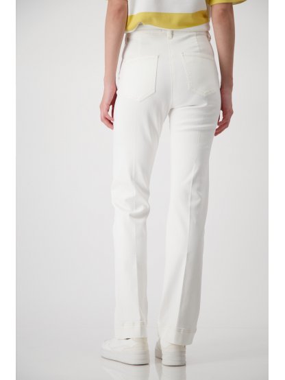 Kalhoty Monari 8842 bílé džíny do zvonu 