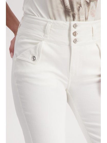 Kalhoty Monari 8960 bílé rozšířené džíny 