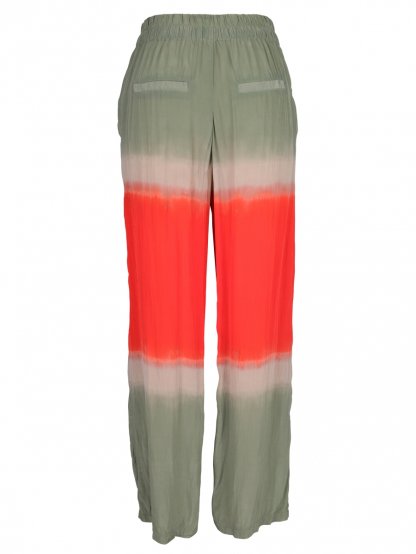 Kalhoty Nu Denmark 7918-10 zeleno červené široké nohavice