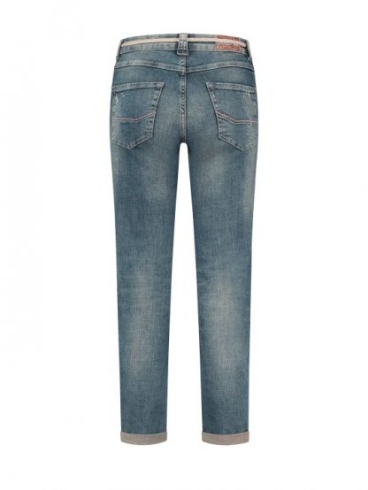 Kalhoty Para Mi Bobby středně modré džíny s efekty