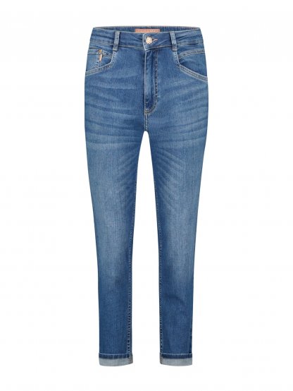 Kalhoty Para Mi Bowie 212244 - D134 středně modré kalhoty s vyšším pasem 