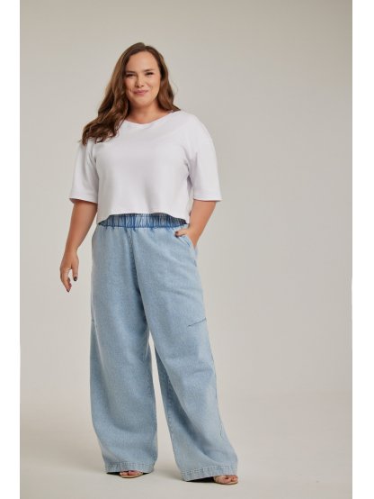 Kalhoty Tova Keri modré volné džíny 