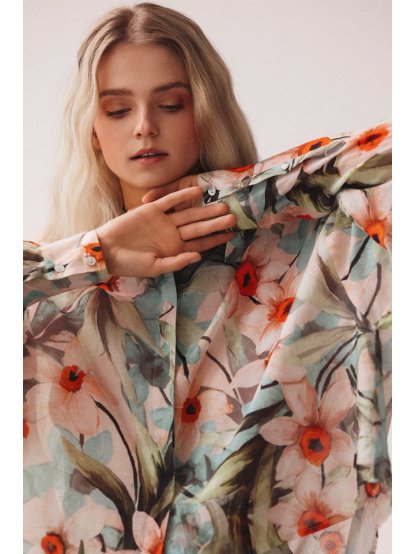 Košile Tova Manosa barevná s květy oversize