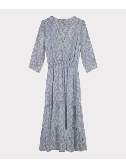 Šaty Esqualo 14019 světle modré se vzorem dlouhé