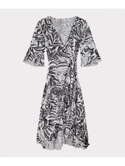 Šaty Esqualo 16232 černobílé aloha dlouhé