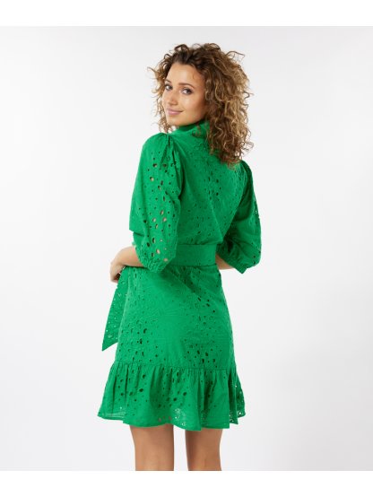 Šaty Esqualo 32200 zelené krajkové s límečkem