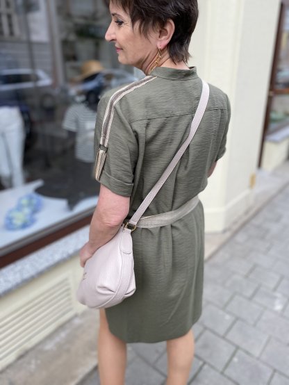 Šaty Estel khaki košilový střih