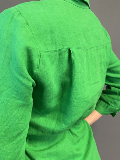 Šaty Kyra Alondra zelené košilové lněné
