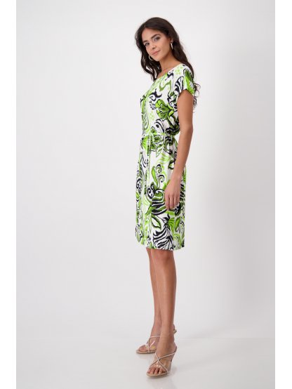 Šaty Monari 9010 zelené limetkový vzor