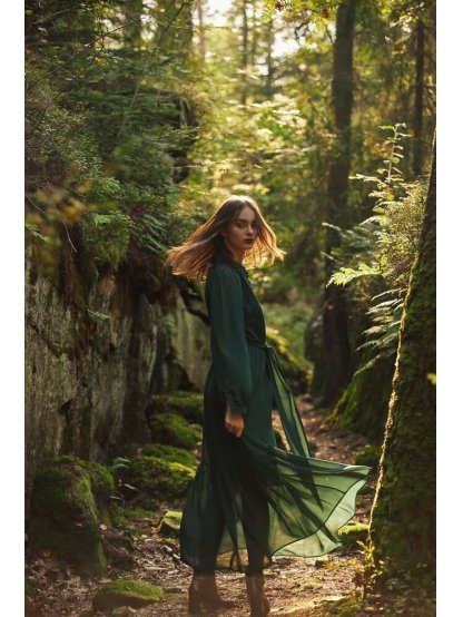 Šaty Tova Emerald Princess smaragdové