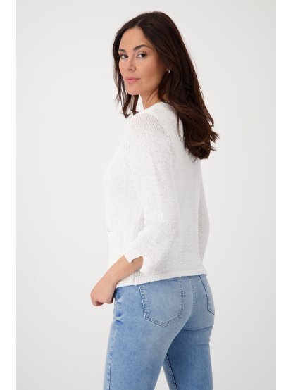 Svetr Monari 9970 bílý na zip 