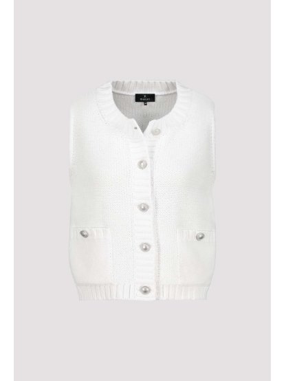 Top Monari 0020 bílý úpletový ve stylu vesty