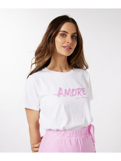 Tričko Esqualo 5206 bílé s nápisem Amore