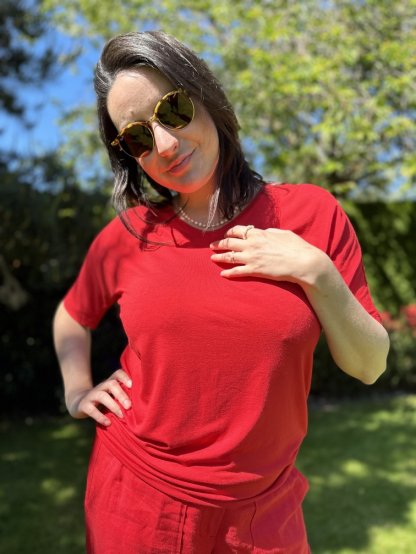 Tričko Kyra Jennifer červené s krátkým rukávem