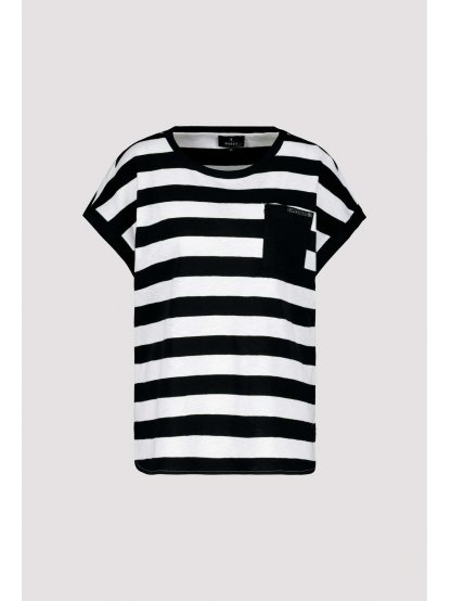 Tričko Monari 6185 černobílé pruhované