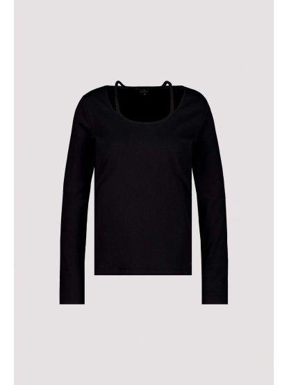 Tričko Monari 8236 černé s výrazným výstřihem