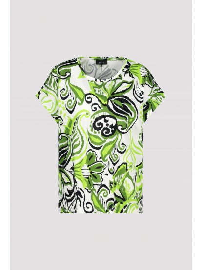 Tričko Monari 8593 zelené limetkový vzor