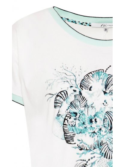Tričko Zaps Eufemia bílé s trendy vzorem moře