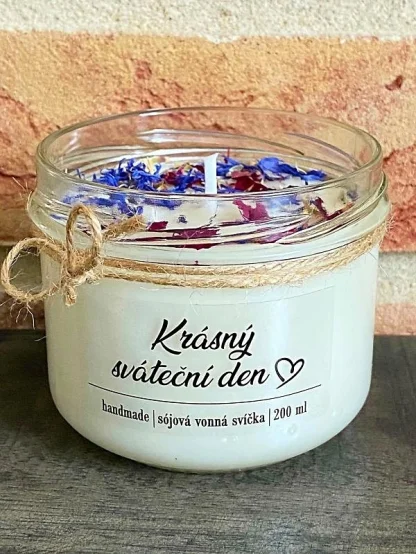 Sójová svíčka - KRÁSNÝ SVÁTEČNÍ DEN - černý kosatec a musk