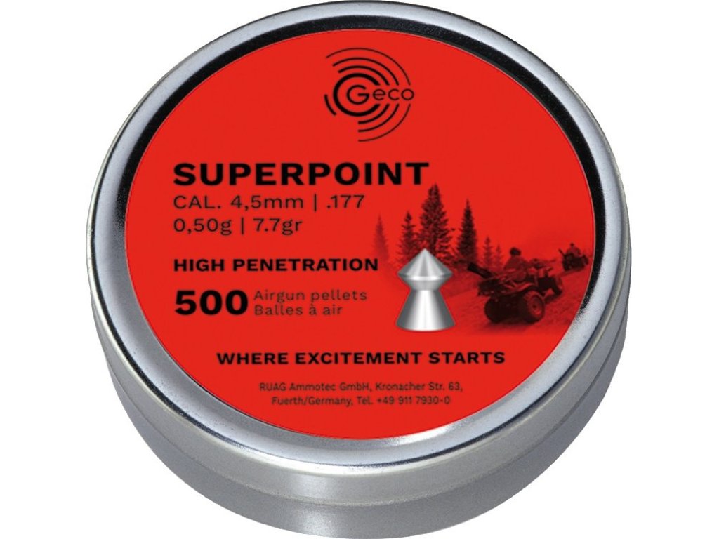 Diabolo Geco Superpoint 500ks cal.4,5mm .177cal