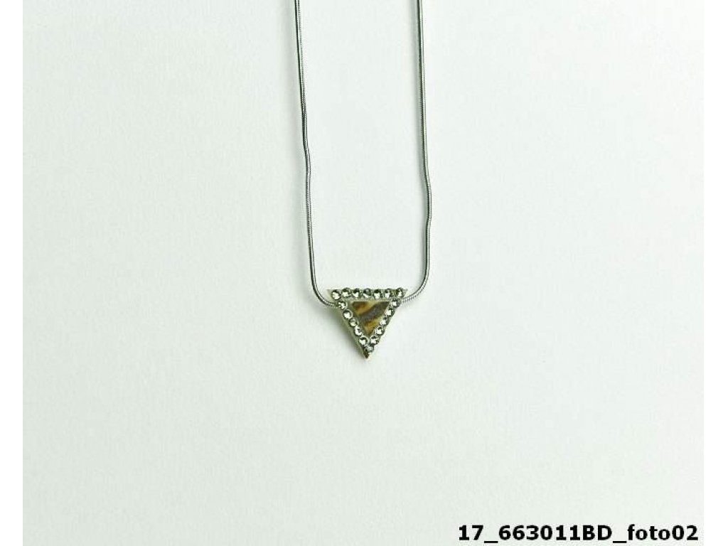 Náhrdelník ARTURE trojúhelníček s kamínky Black Diamond Swarovski Crystals 17663011 BD