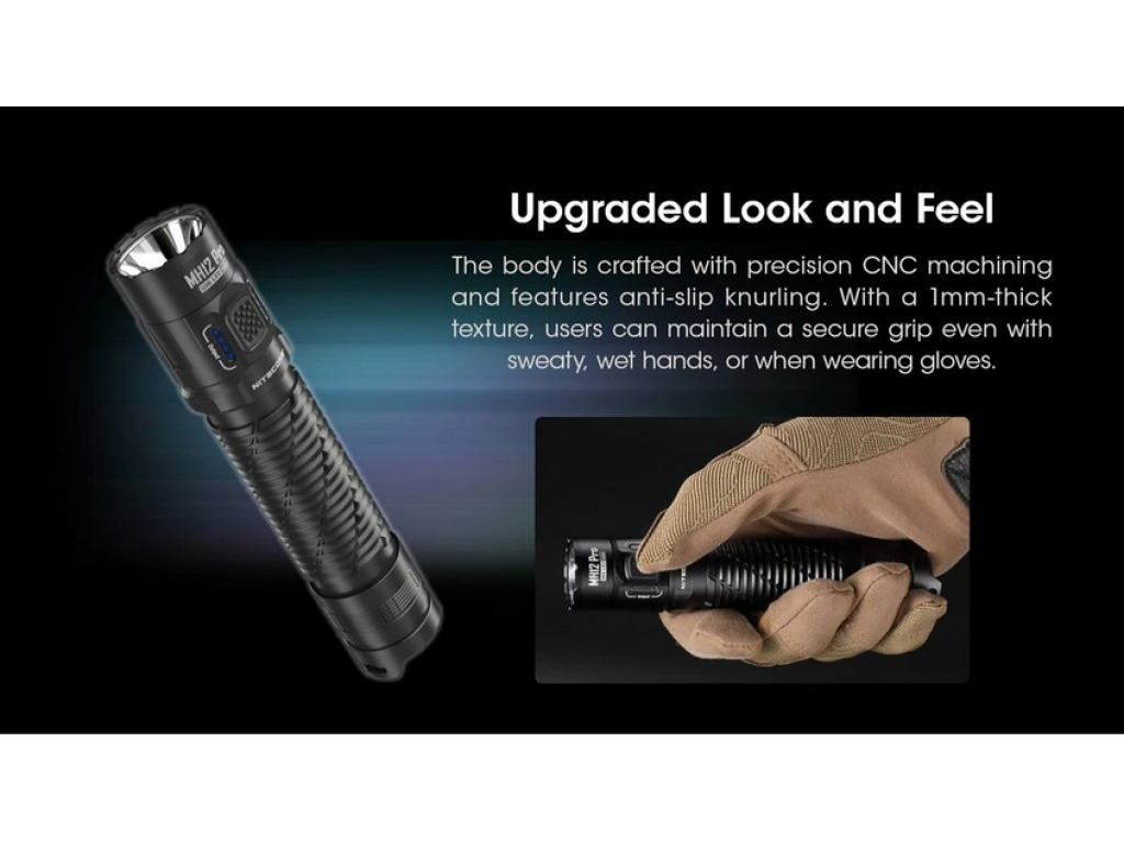 NITECORE MH12 Pro taktická LED svítilna, 3 300 lm, 505m, 1x 21700, USB-C nabíjení