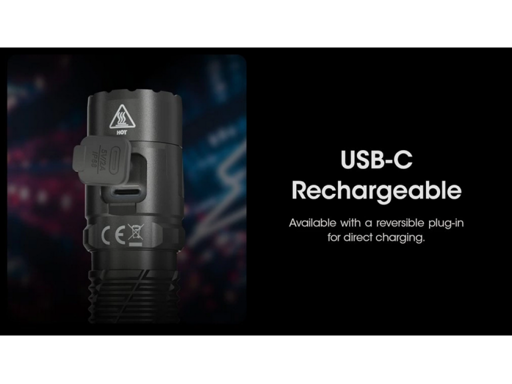 NITECORE MH12 Pro taktická LED svítilna, 3 300 lm, 505m, 1x 21700, USB-C nabíjení