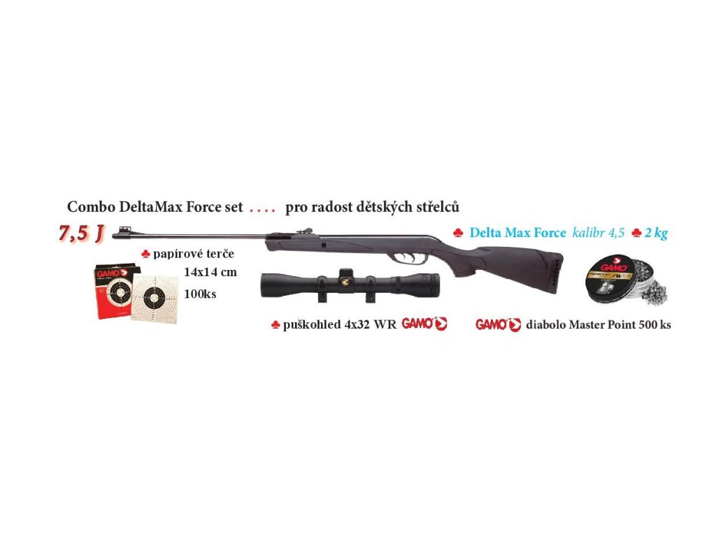 Vzduchovka Gamo Combo DeltaMax Force cal.4,5mm SET