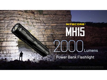 MH15 ruční svítilna, 2000 lm, 202m, 1x 21700, USB-C nabíjení, powerbanka