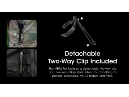 NITECORE MH12 Pro taktická LED svítilna, 3 300 lm, 505m, 1x 21700, USB-C nabíjení