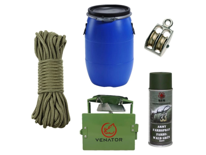 Sada krmný automat Venator + 50l sud + sprej + 15m lano + lanová kladka 