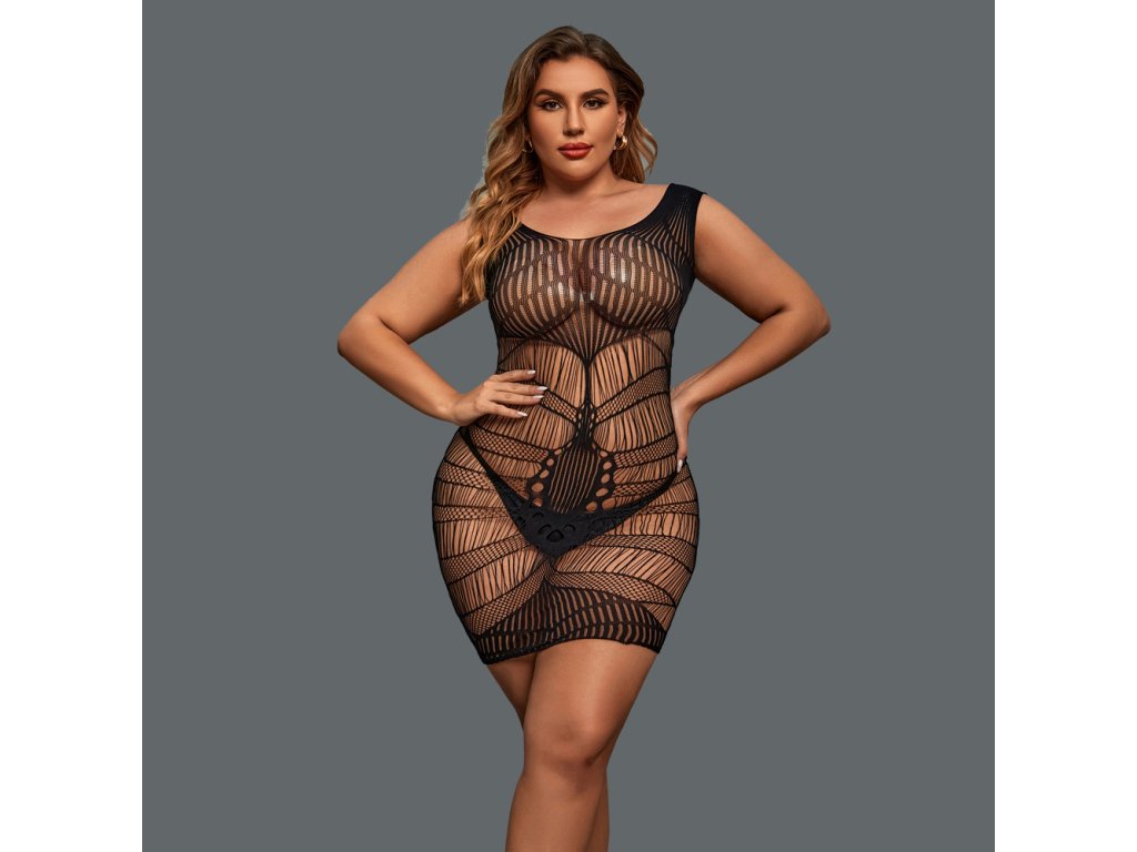 Dámské šaty BODYSTOCKING PLUS SIZE 86001