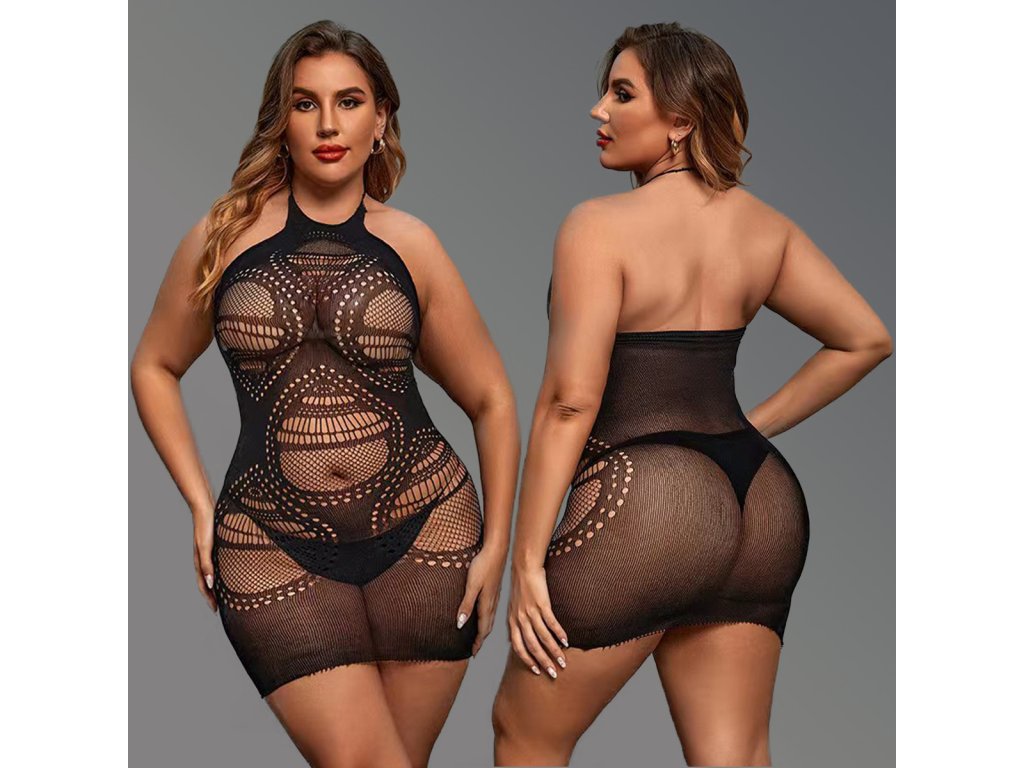 Dámské šaty BODYSTOCKING PLUS SIZE 86043