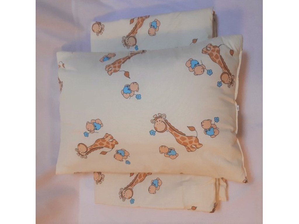 Dětský set do postýlky - přikrývka ( 135x90cm ) a polštář ( 65x45cm) Žirafa, žlutý 2V1-ZZ