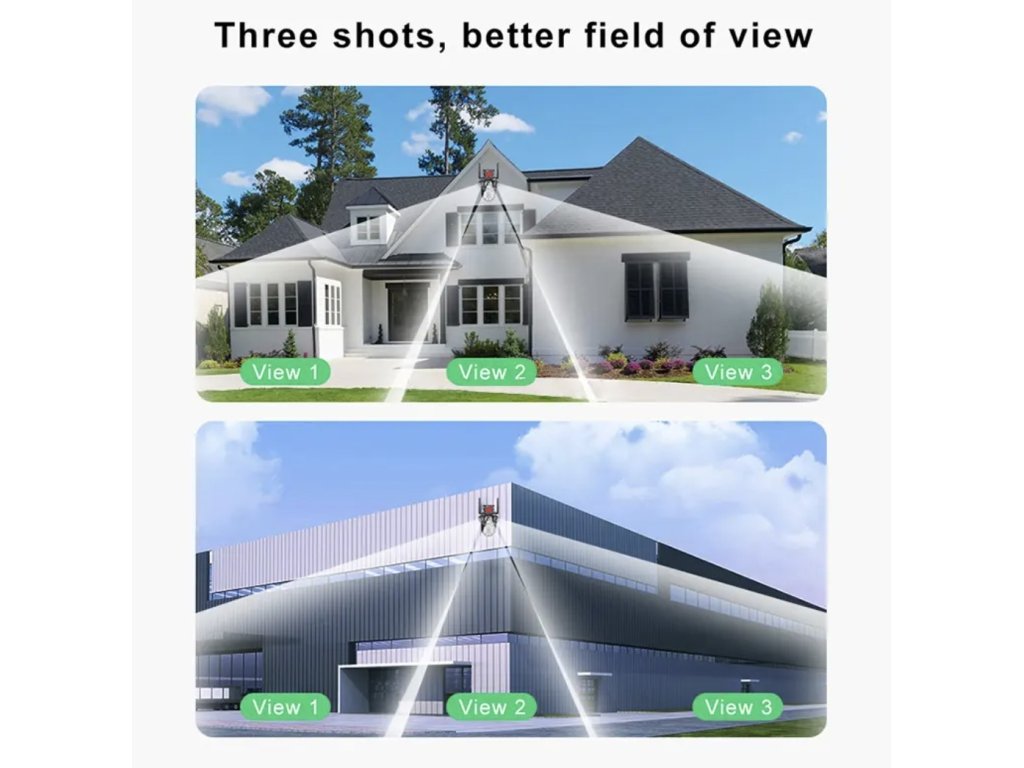 Duální bezpečnostní otočná WiFi kamera HD se 4 objektivy