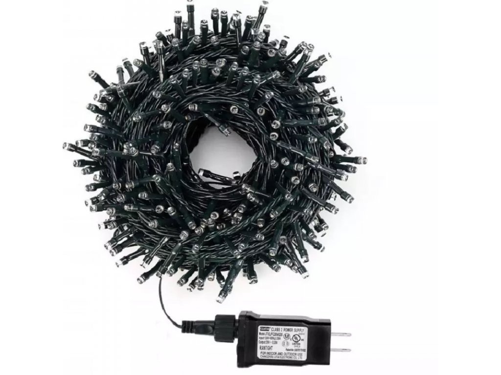 Vánoční světelný řetěz 2000 LED venkovní, zelený kabel ZK-2000