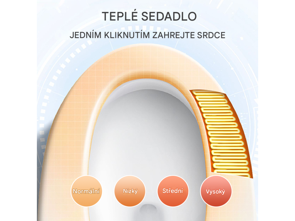 Japonský elektronický Bidet s Ovládáním - STANDARD tvar "U"