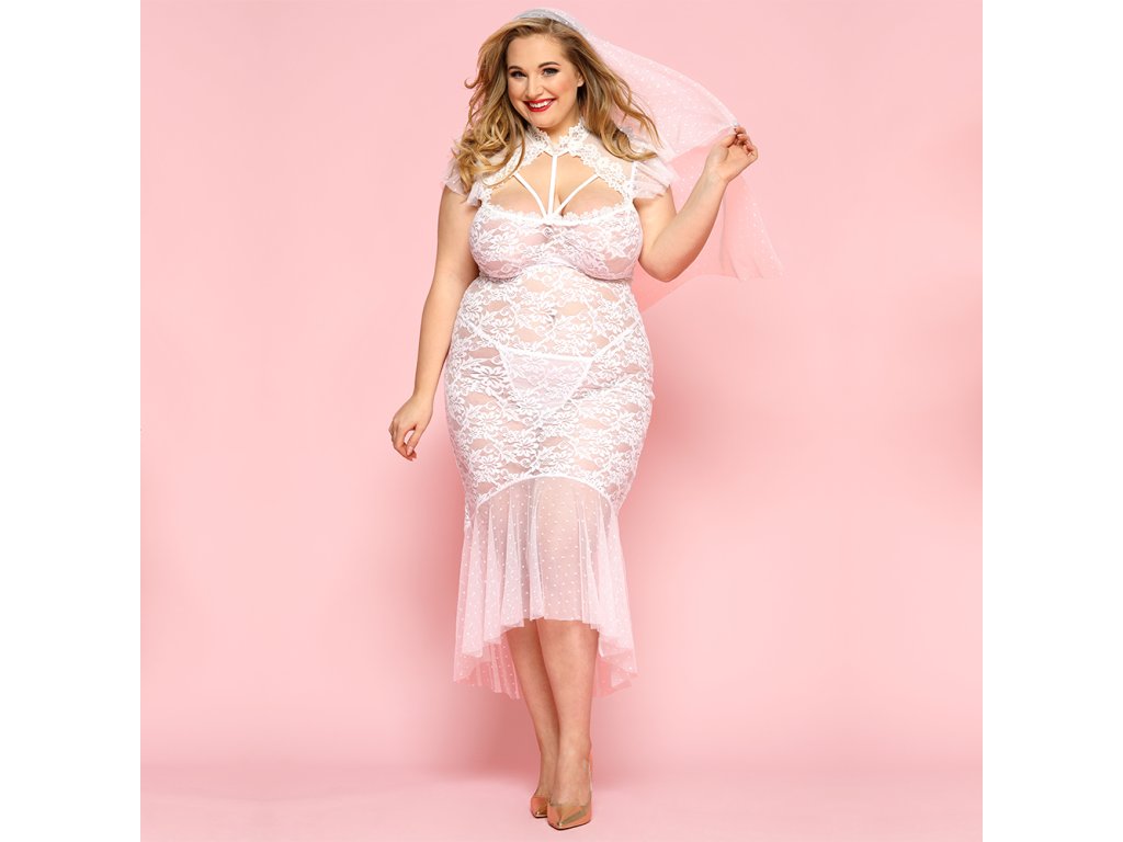 Kostým Nevěsta PLUS SIZE, bílý XL-XXL