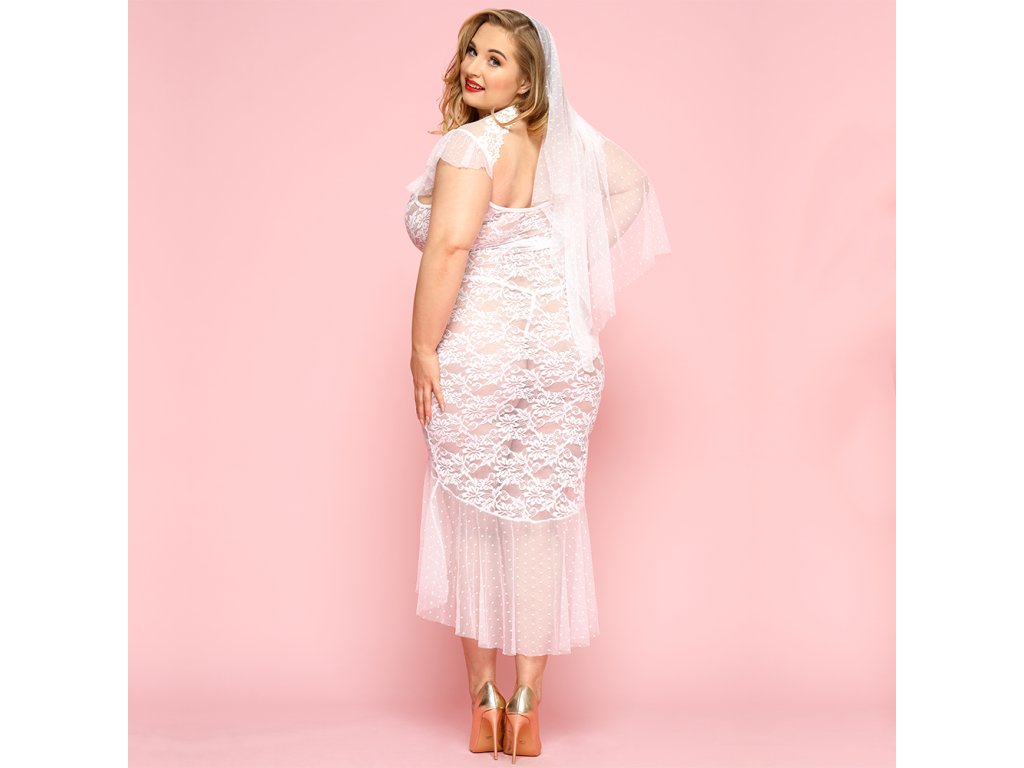 Kostým Nevěsta PLUS SIZE, bílý XL-XXL