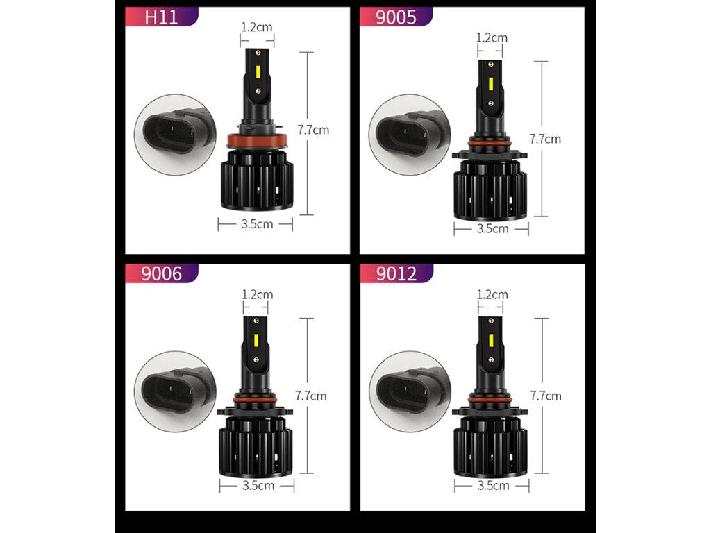 LED žárovky H4 pro auta S8 Headlight + 300% jas - 2ks